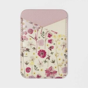 Pink floral MagSafe wallet